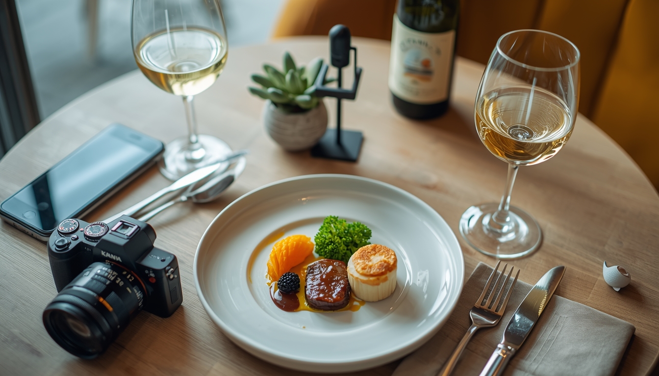 Mesa de alta cocina con platos gourmet colombianos